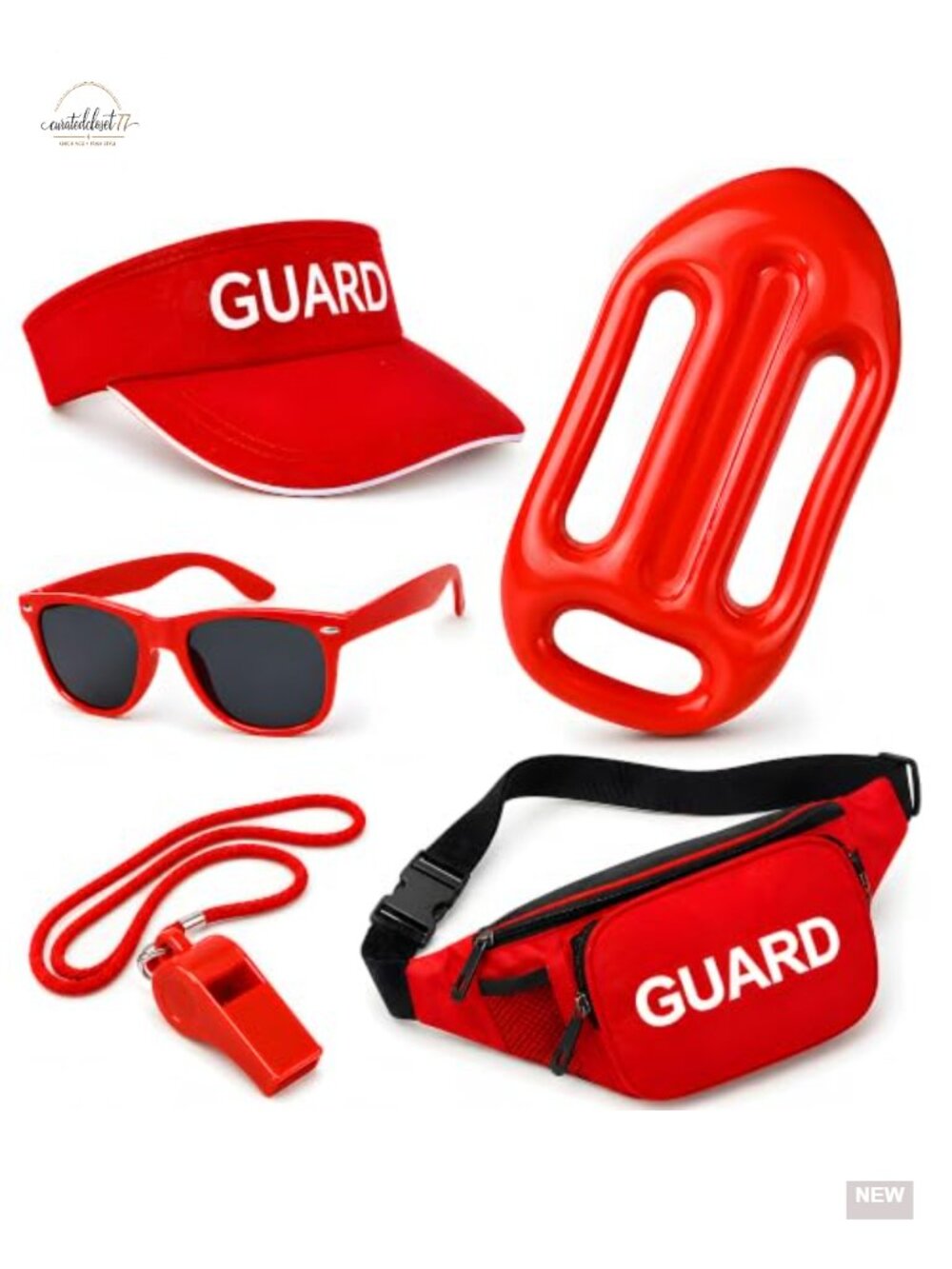 5 Pc Guard Costume Set Hat Sunglasses Fanny Pack Whistle Lanyard Party Dress Up